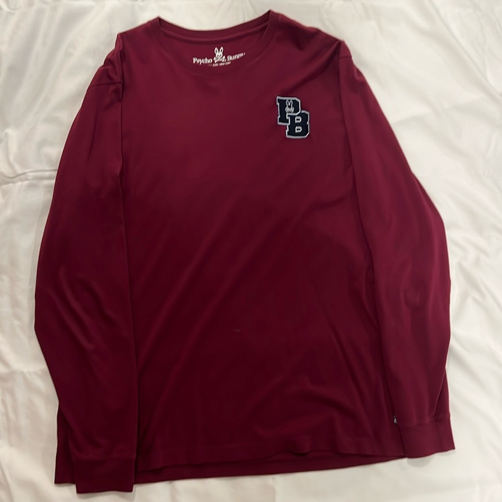 Psycho Bunny Maroon Long Sleeve Size 8 T-shirt
